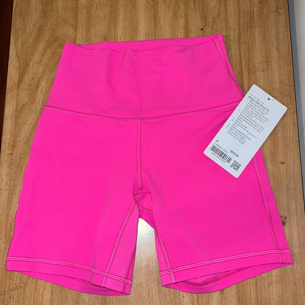 SOLD OUT lululemon sonic pink align short 6”